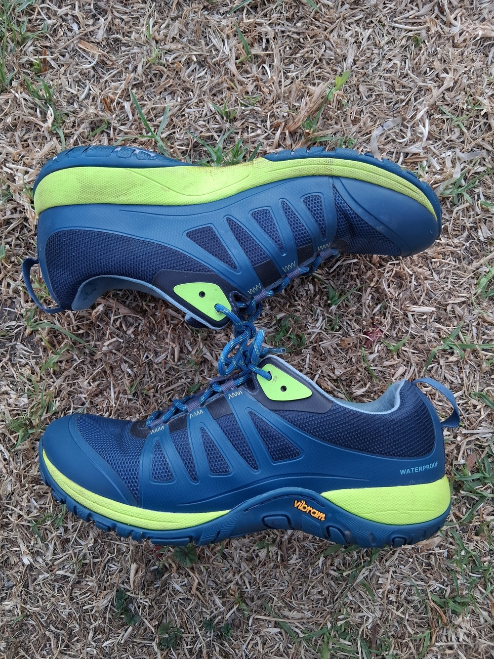 Dansko Navy and Lime Women's Athletic Trail Sneakers